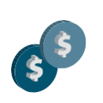 LENDING Double dollar sign icon illustrating financial lending options for churches.