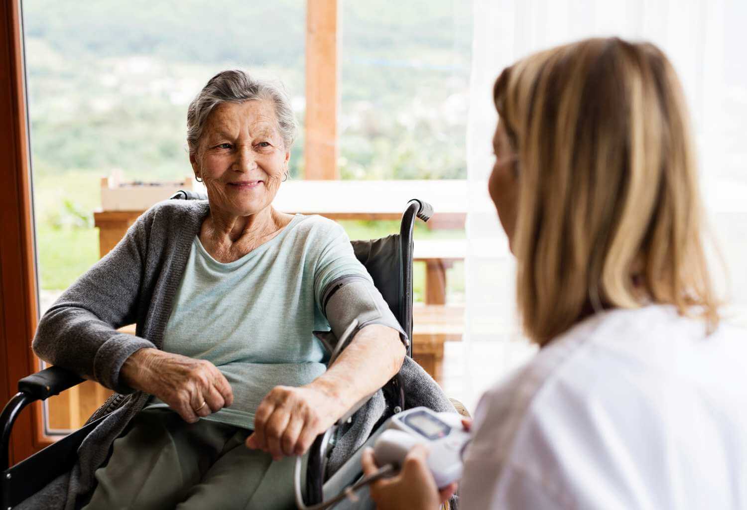 Senior nursing home common room identifying typical aged care insurance costs.